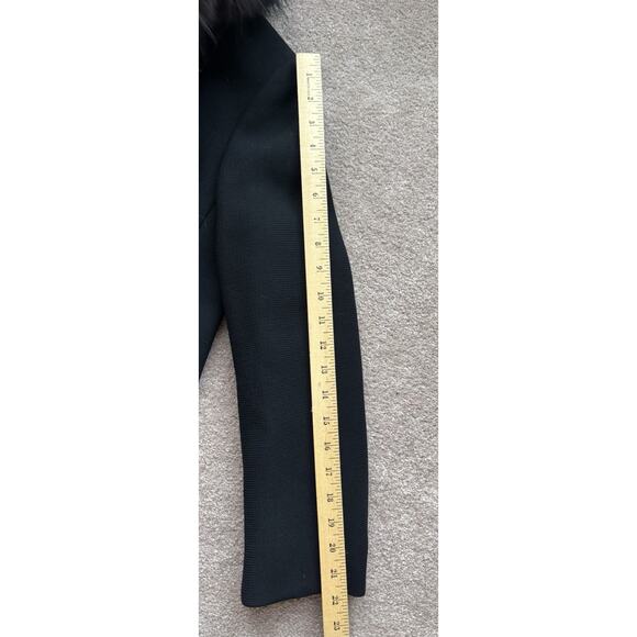 Vintage Union Made Black Wool Over Coat Dramatic Fur Collar CBK Style Tailored - Picture 13 of 16